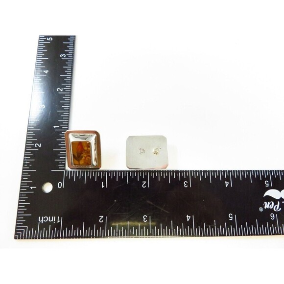 Vintage Pressed Flower Earring Set Talleres Lagunas LTT Sterling Silver - Picture 13 of 13